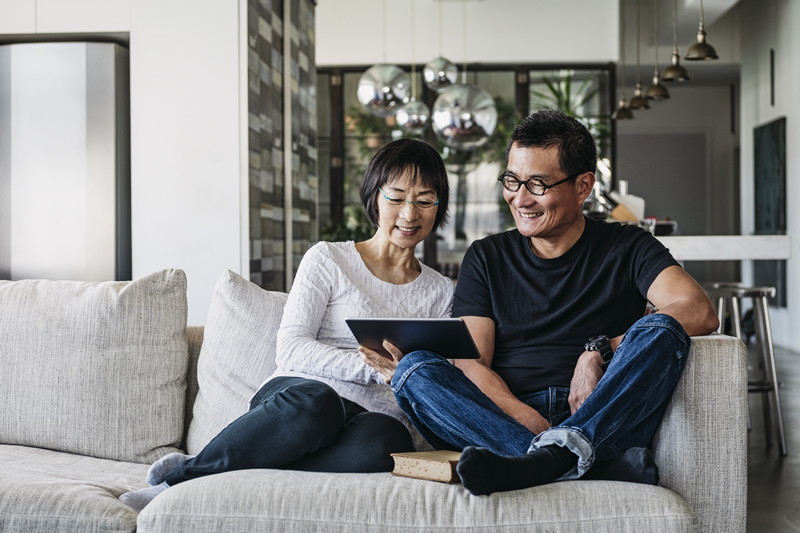 Photo of couple on a couch