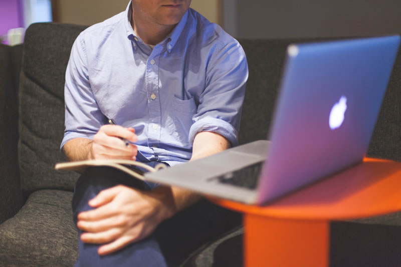 Man looking at laptop