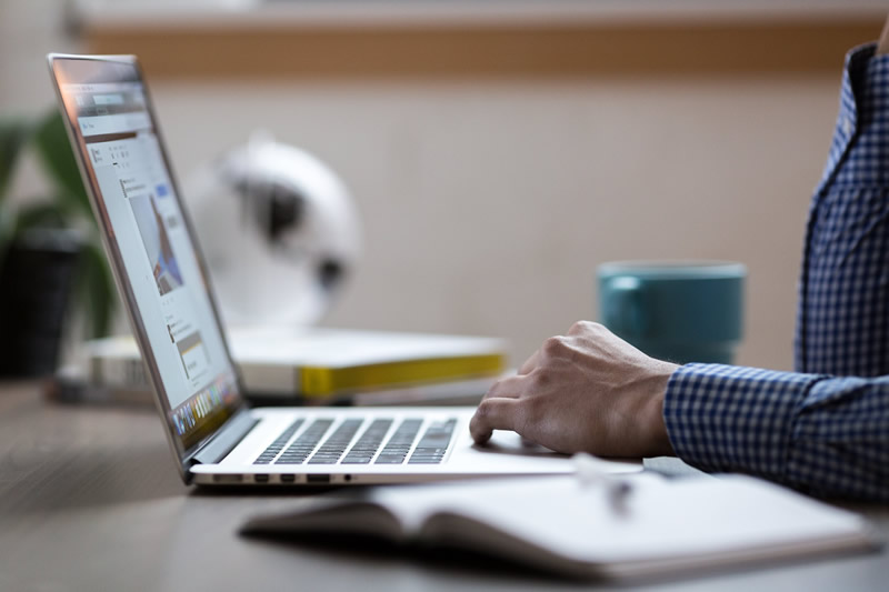 Photo of working on a computer